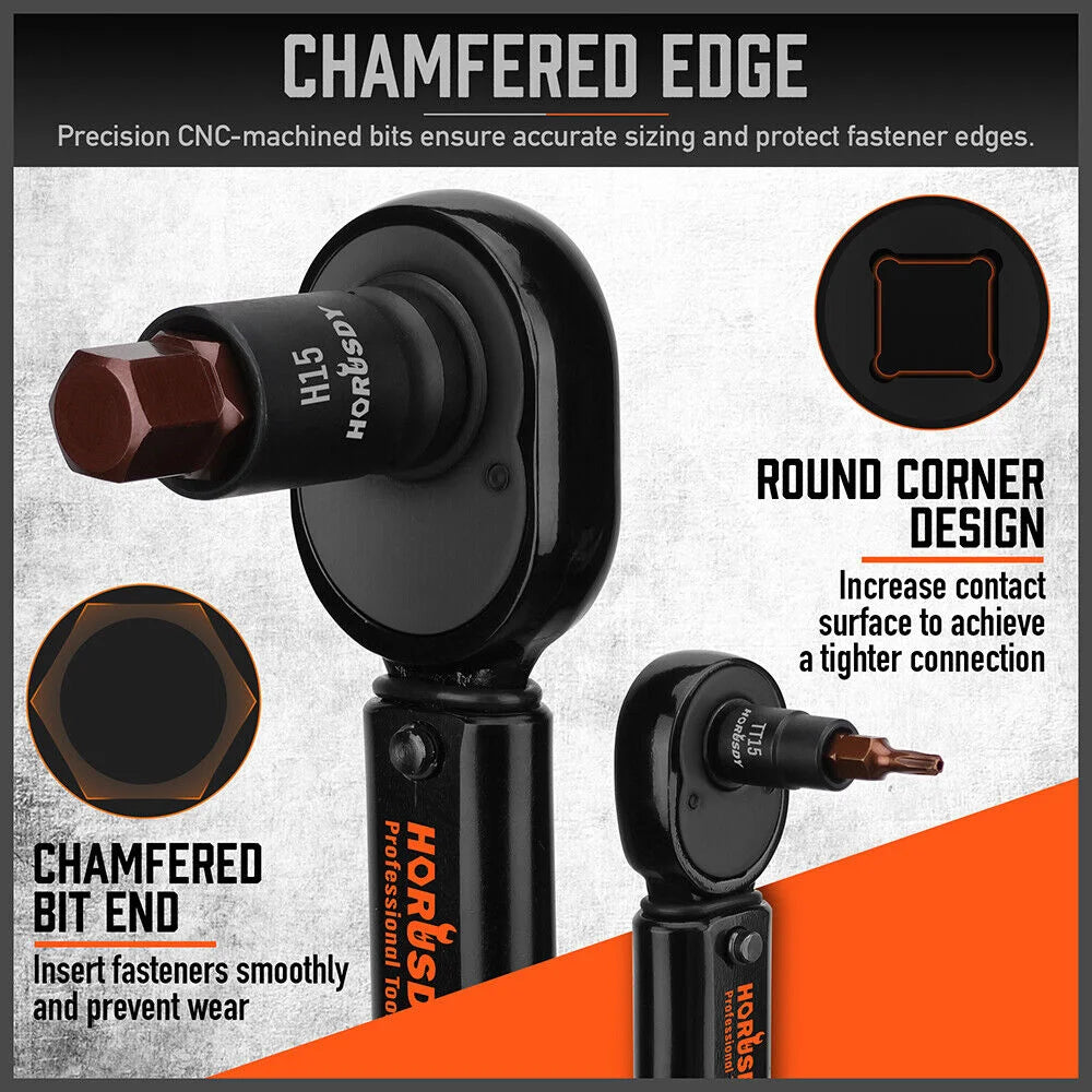 HORUSDY 66Pcs Torx Bit Socket Female External Socket Set