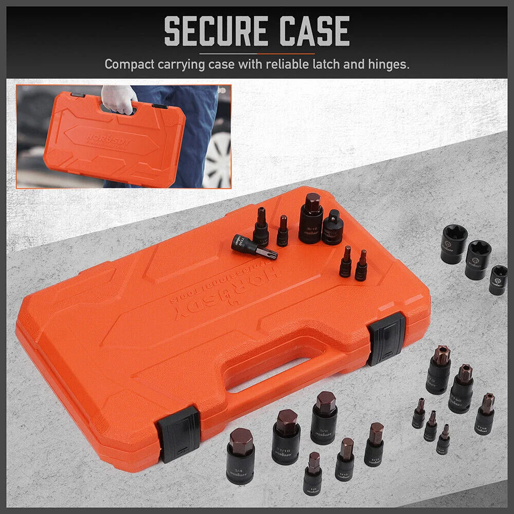 HORUSDY 66Pcs Torx Bit Socket Female External Socket Set