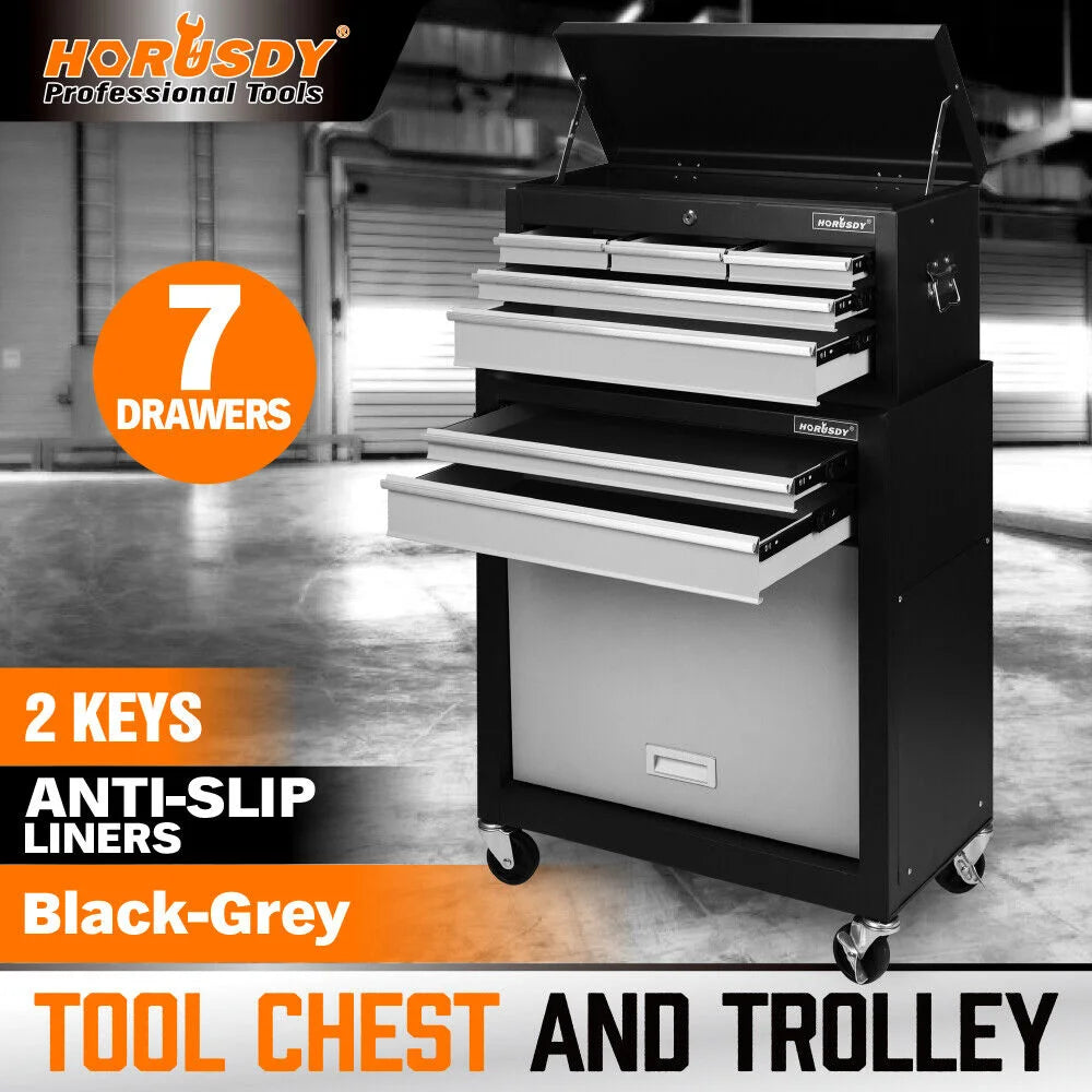 HORUSDY 7-Drawer Tool Box Trolley Cabinet Storage Cart
