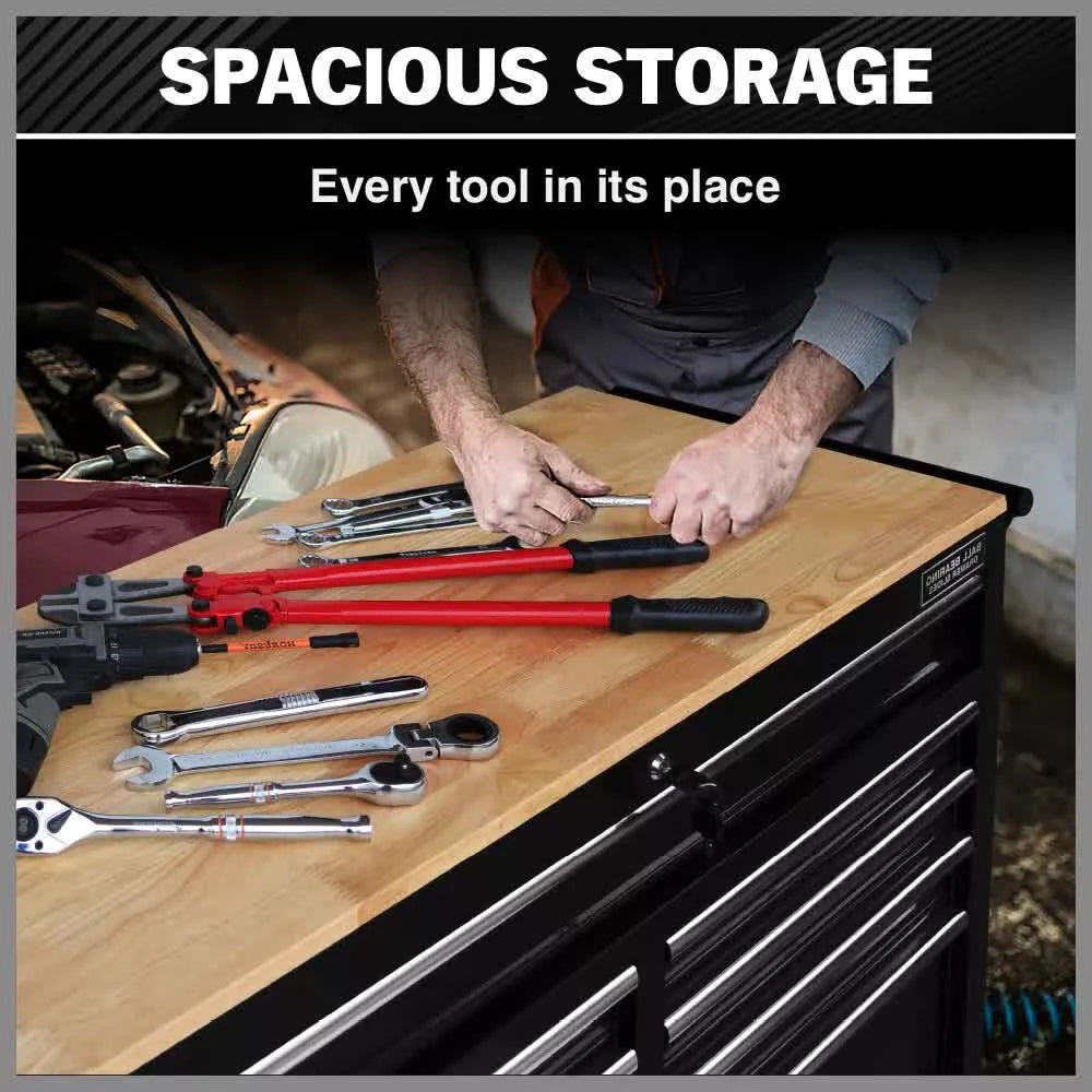 HORUSDY 9 Drawer Tool Box Chest Cabinet Trolley Box Garage