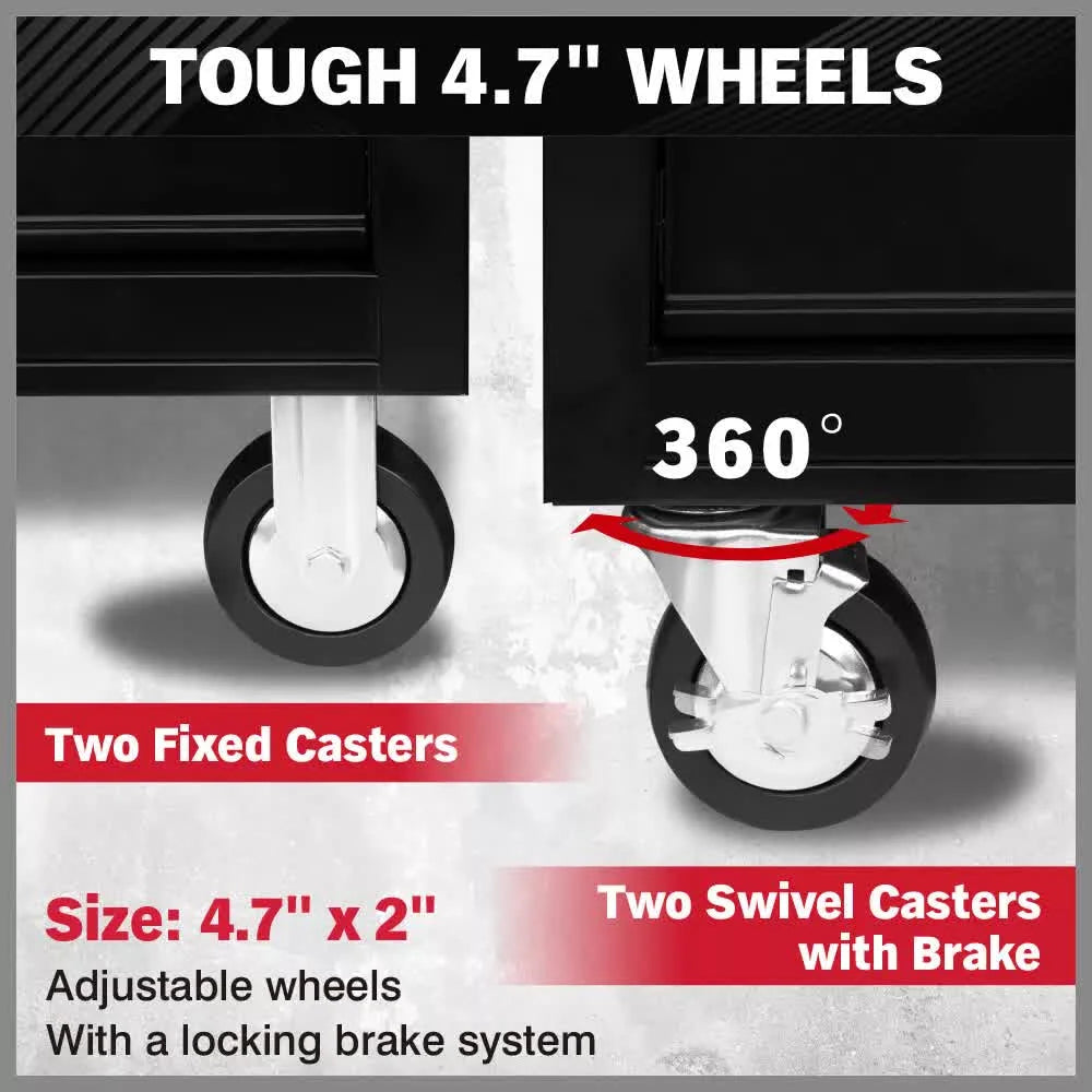 HORUSDY 9 Drawer Tool Box Chest Cabinet Trolley Box Garage