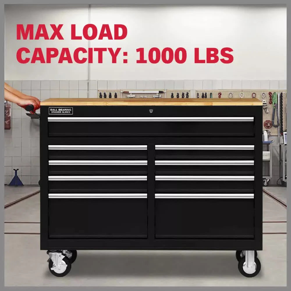 HORUSDY 9 Drawer Tool Box Chest Cabinet Trolley Box Garage