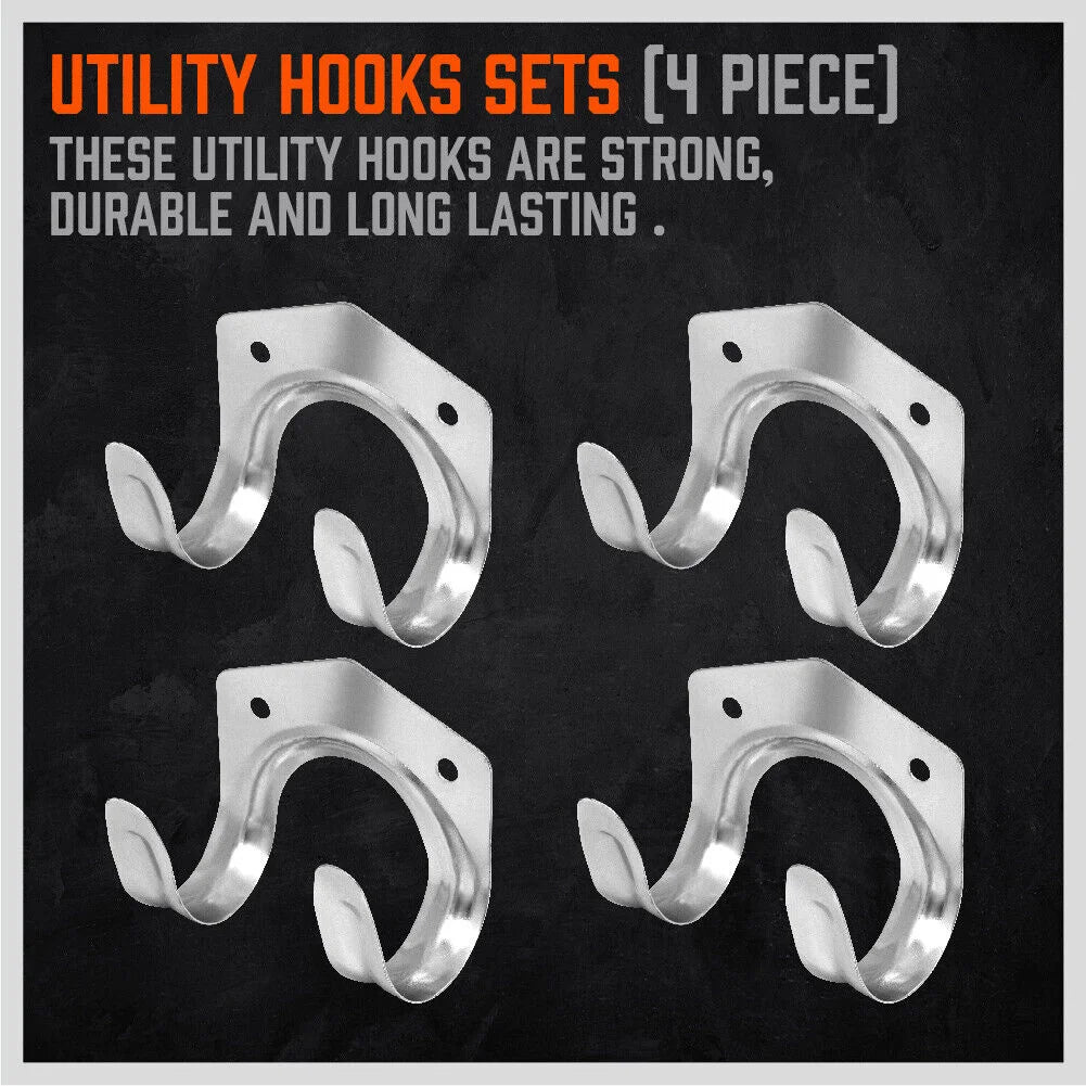 HORUSDY Spring Grip Mop & Broom Holder Wall Mounted Garden