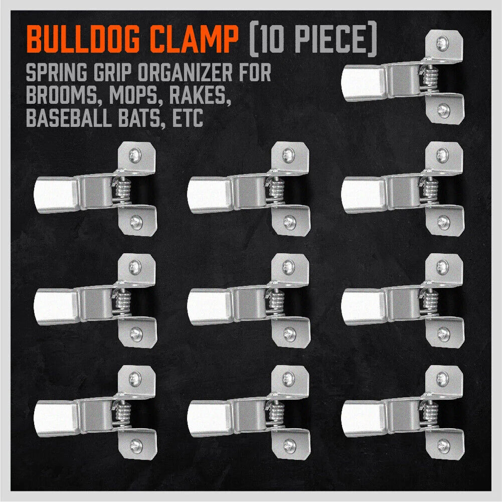 HORUSDY Spring Grip Mop & Broom Holder Wall Mounted Garden