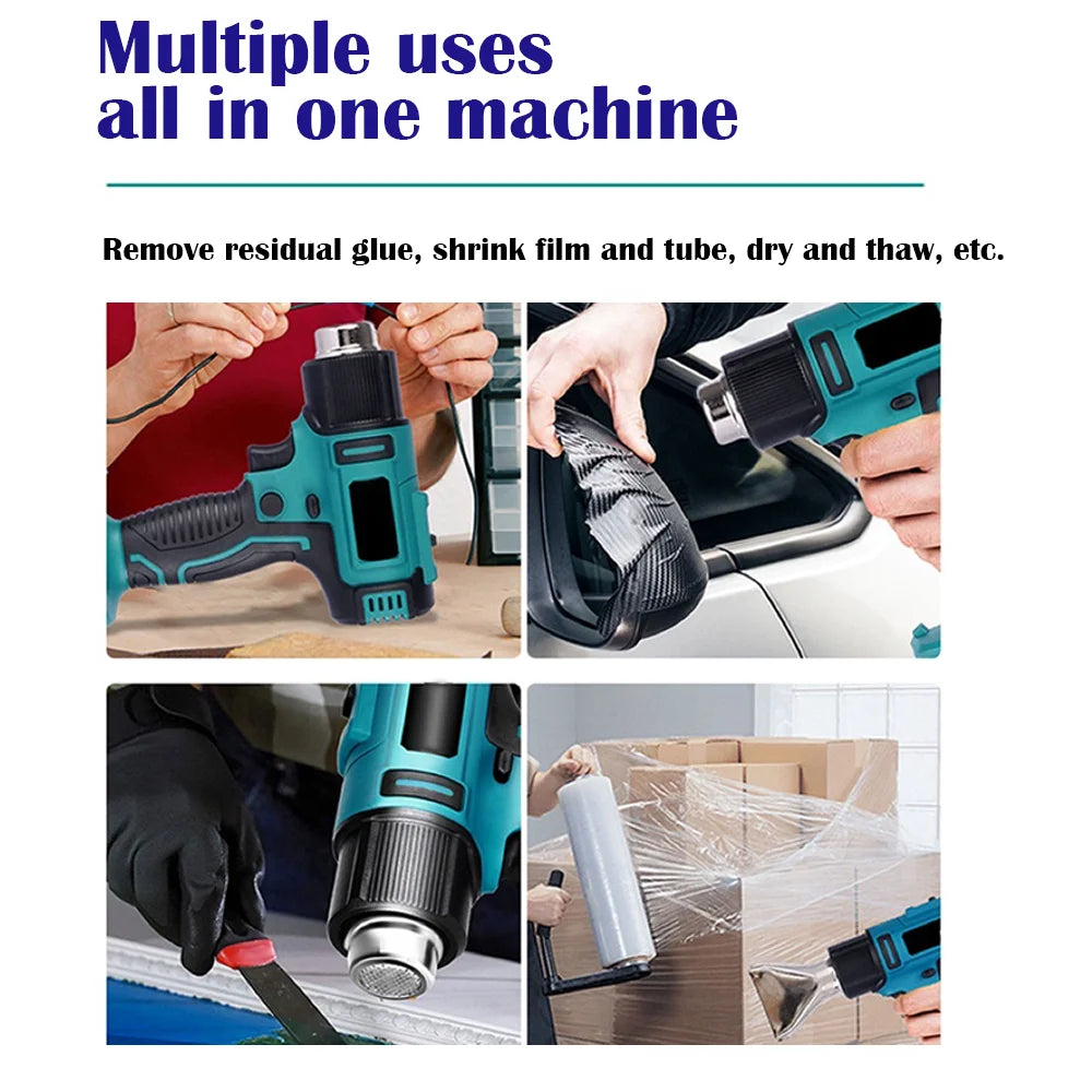 Hot Air Heat Gun 2000W Cordless Handheld with Nozzles