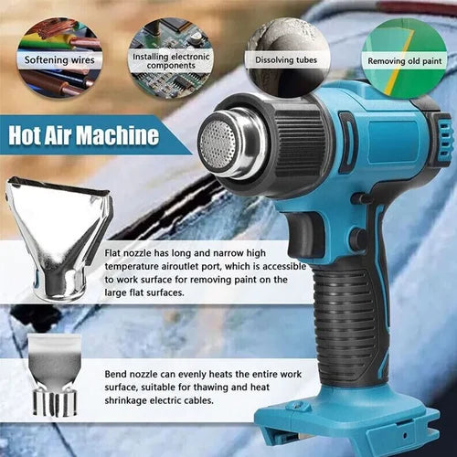 Hot Air Heat Gun 2000W Cordless Handheld with Nozzles