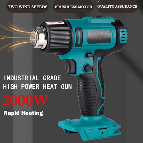 Hot Air Heat Gun 2000W Cordless Handheld with Nozzles