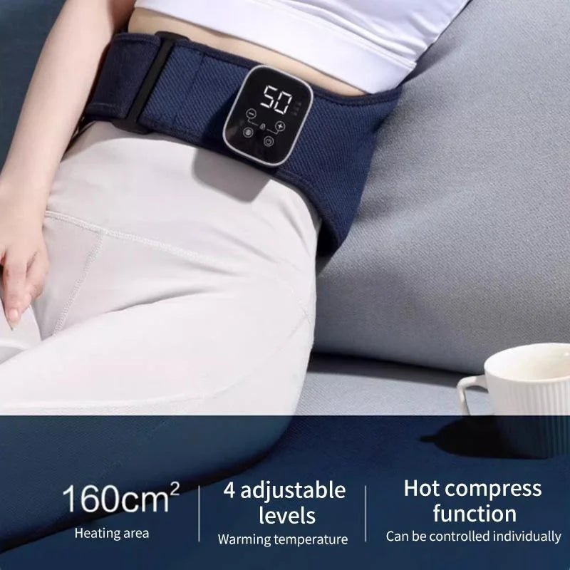 Hot Compress Waist Massager For Period Pain Relief Navy