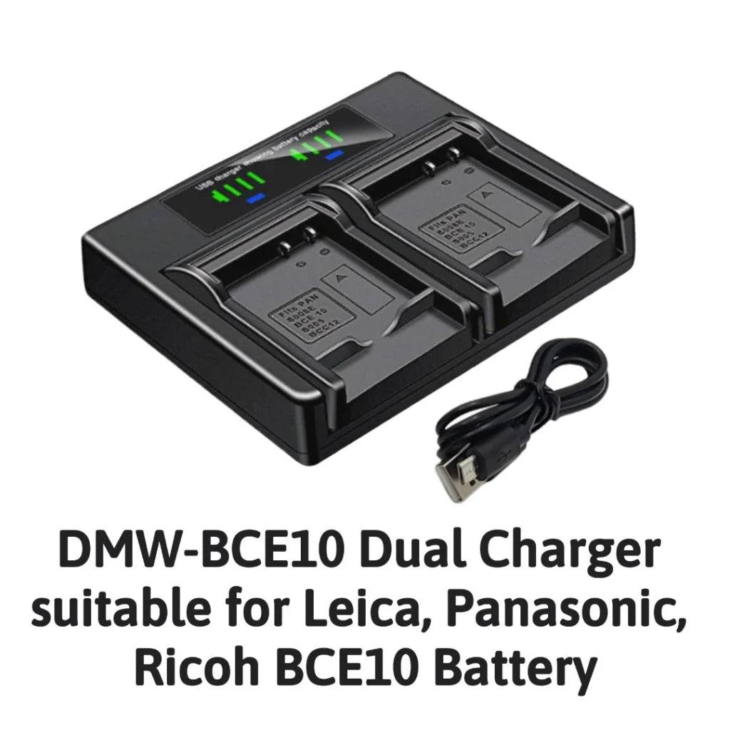 Hridz DMW-BCE10 Dual Battery Charger for Leica Panasonic