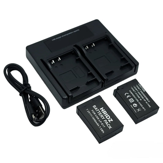 Hridz LP-E17 Batteries & Dual Charger For Canon EOS M6 200D