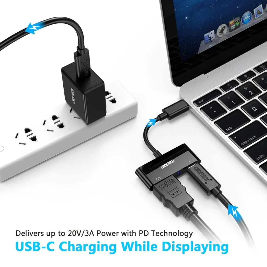 HUB-M03 USB-C to HDMI Adapter (4K@60Hz) with 60W PD