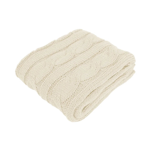 Hudson Cream Knitted Throw Rug - Artex - Home & Garden