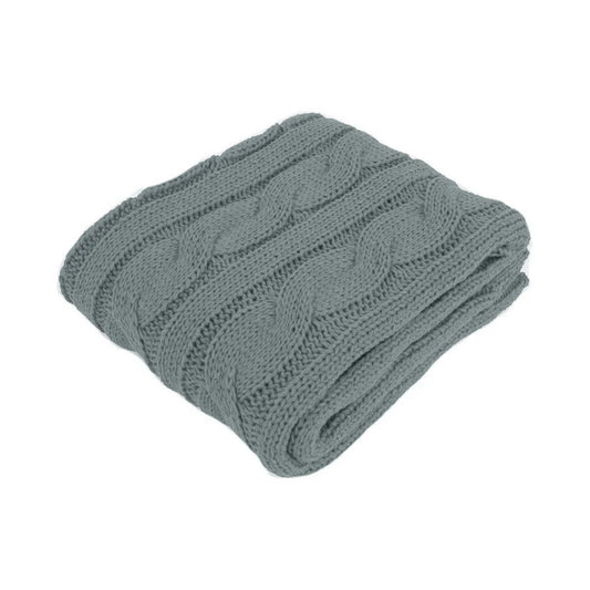 Hudson Grey Knitted Throw Rug - Artex - Home & Garden
