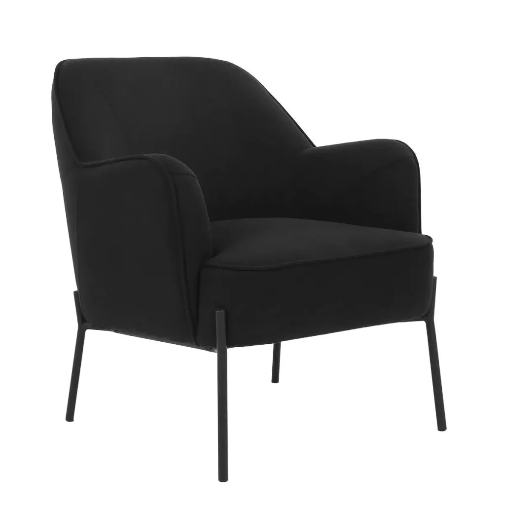 Hugo upholstered armchair black - Furniture > Bar Stools &