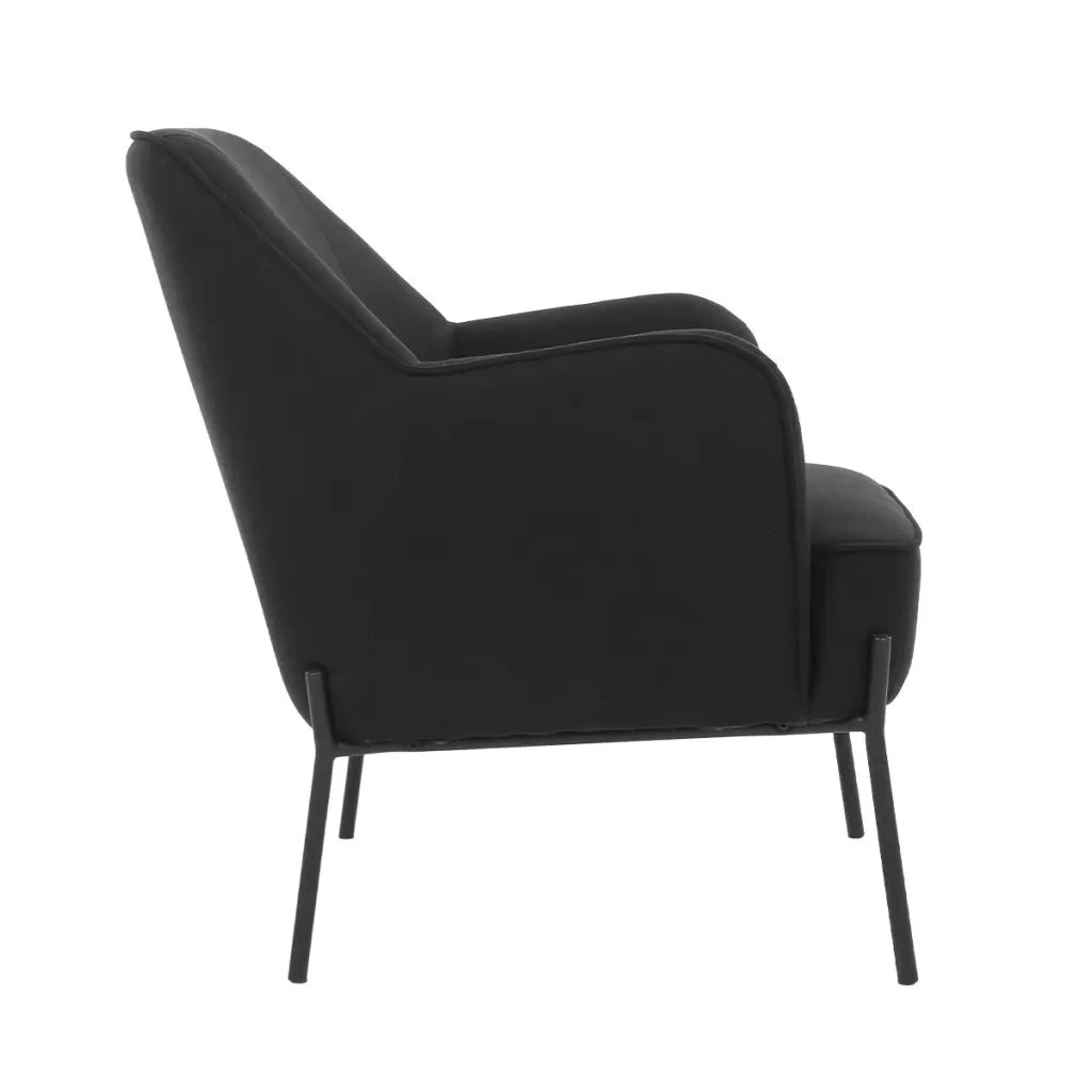 Hugo upholstered armchair black - Furniture > Bar Stools &