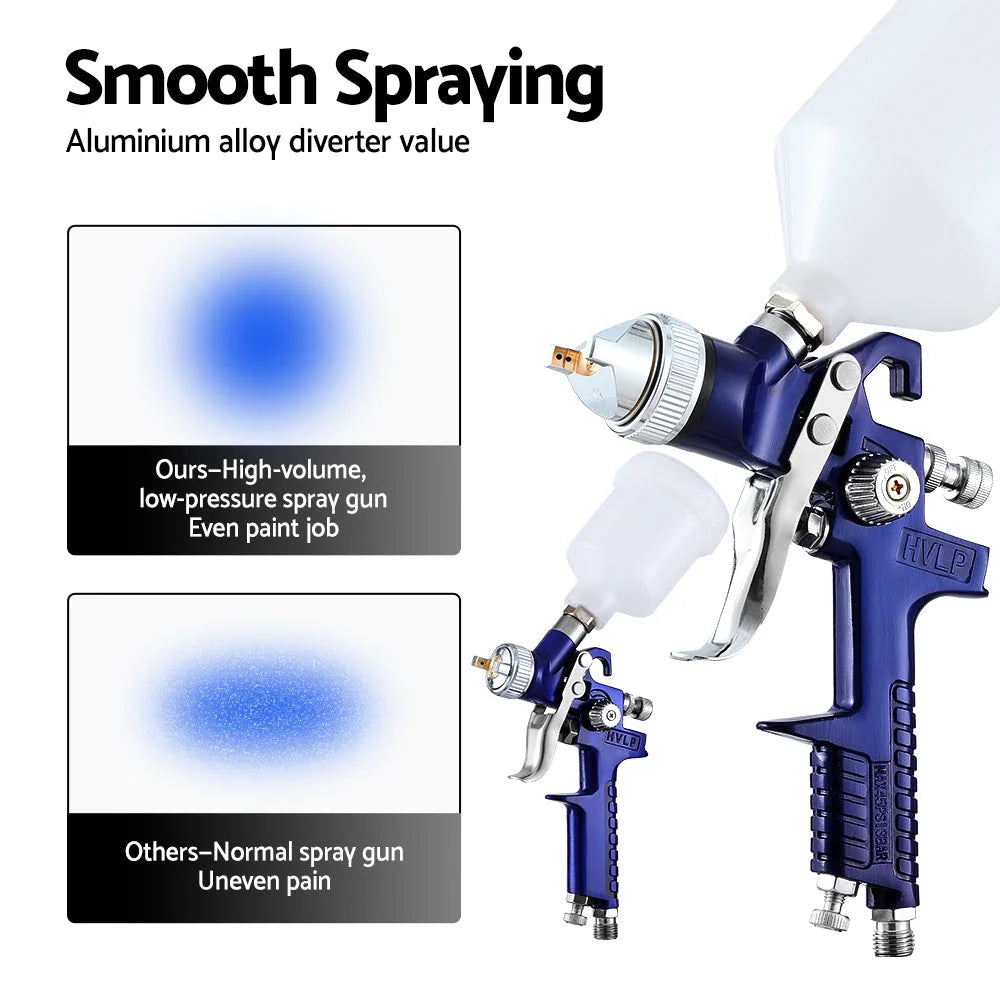 HVLP Air Spray Gun Gravity Feed with Cup & Nozzles - Set