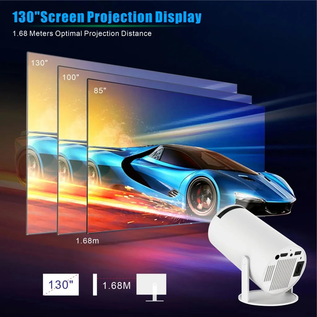 HY300PRO Portable Projector - 4K Decoding Wi-Fi 6 720P HD