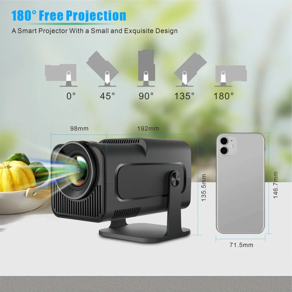 HY320 Android AOSP 4K Full HD Video Projector with Wi-Fi 6