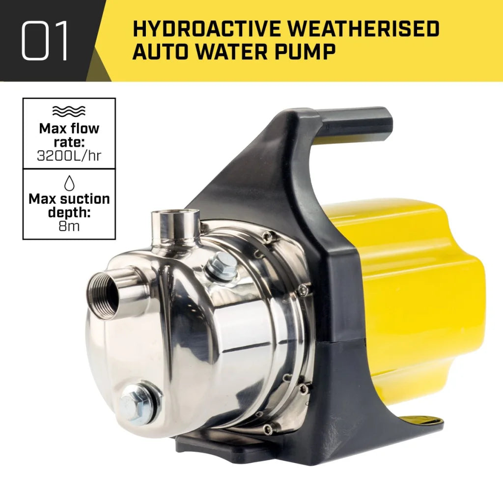 HydroActive 800w Weatherised Water Pump Without Controller-