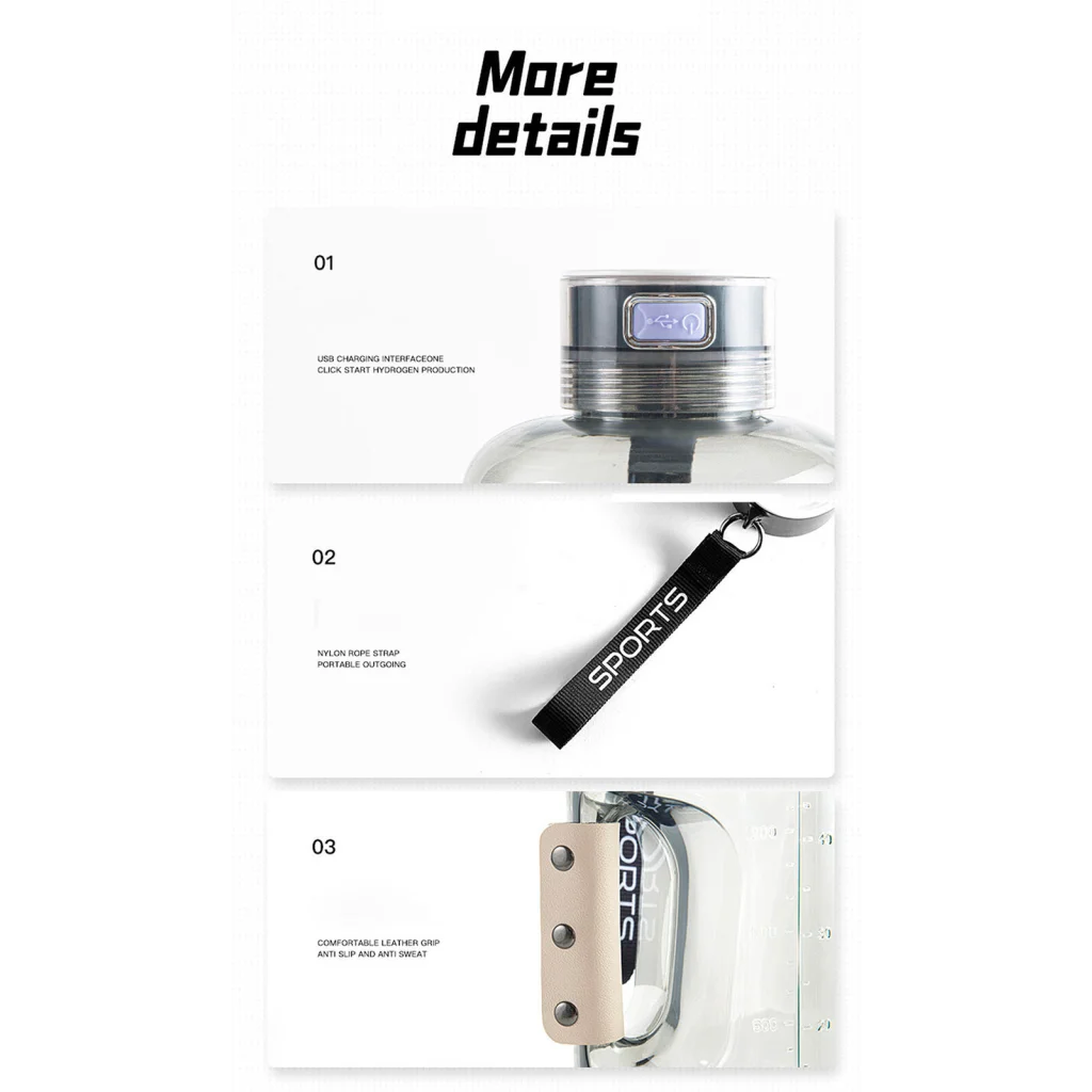 Hydrogen Water Bottle 1.5L Portable Rich Hydrogen Generator