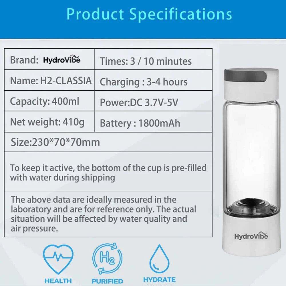 Hydrogen water generator with tabletop context and item shape