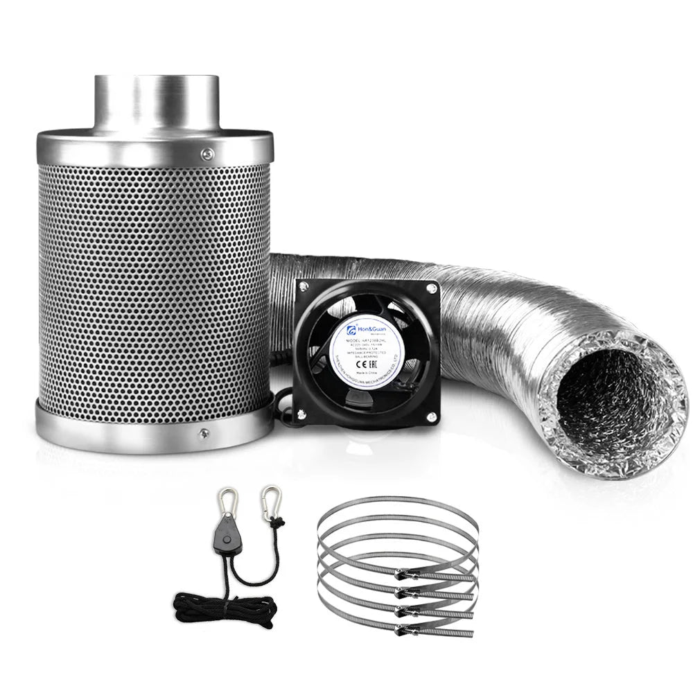 Hydroponics Grow Tent Ventilation Kit Vent Fan Carbon