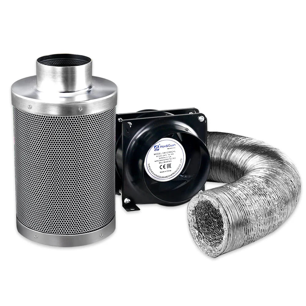 Hydroponics Grow Tent Ventilation Kit Vent Fan Carbon Filter Ducting 4 Inch