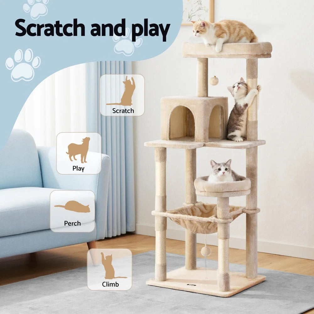 i.Pet Cat Tree 143cm Tower Scratching Post Trees Scratcher