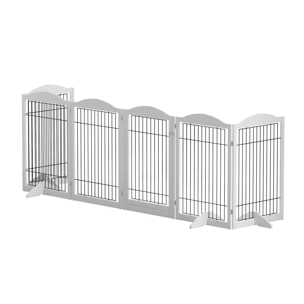 i.Pet Dog Playpen Enclosure 6 Panel Pet Fence Wooden Play