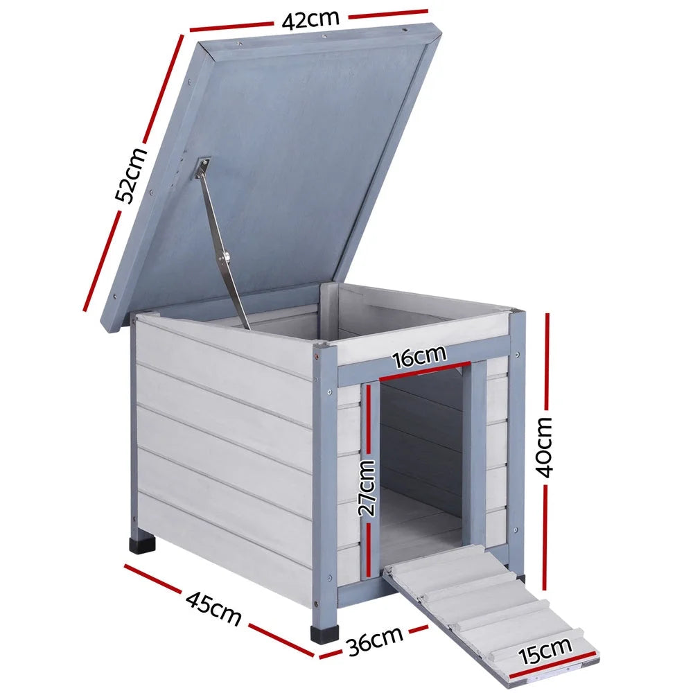 Wooden outdoor rabbit hutch