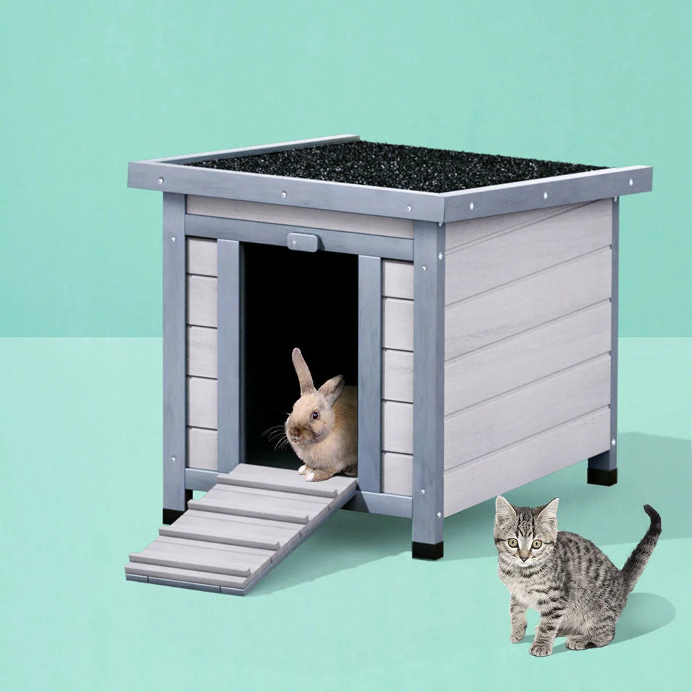 i.Pet Outdoor Cat House Rabbit Hutch Wooden Shelter Condo