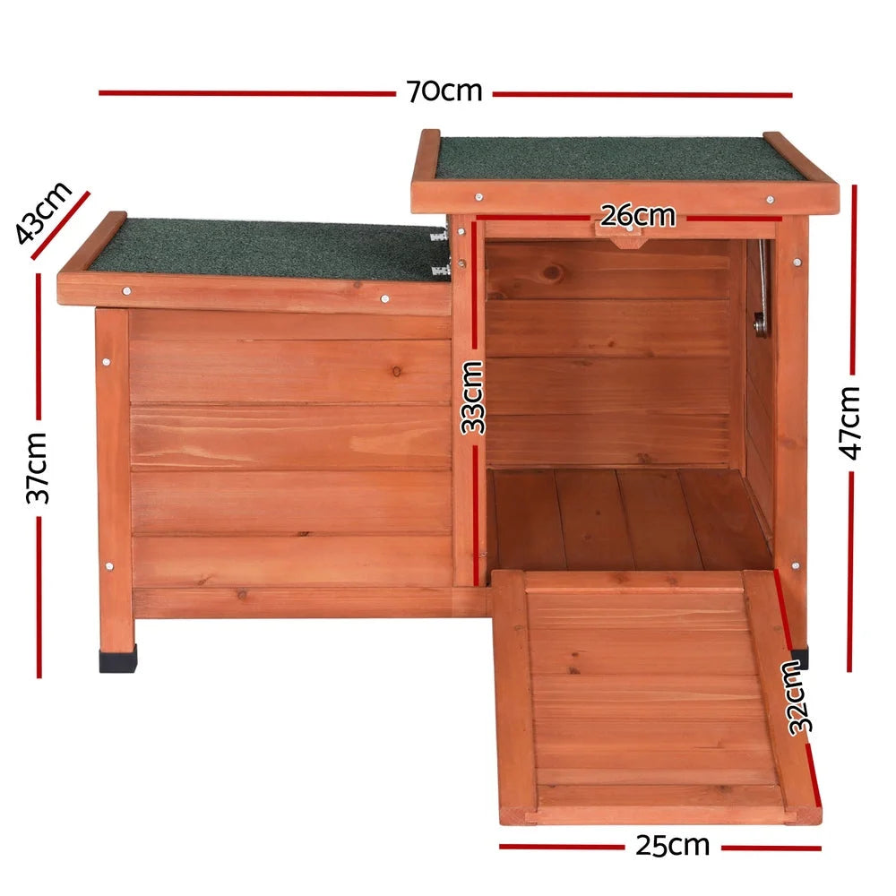 I Pet Outdoor Cat House Rabbit Hutch Wooden Shelter