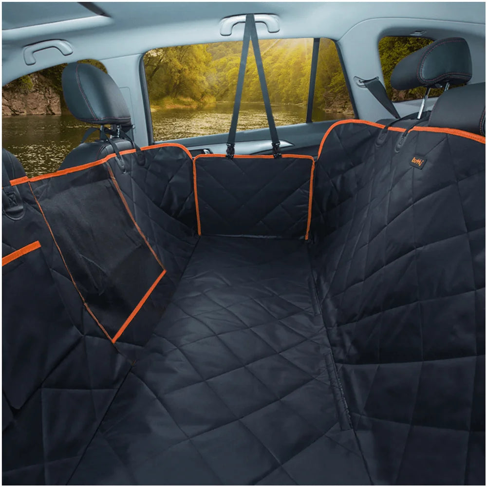 iBuddy Dog Seat Cover Car Hammock w/ Mesh Window & Dog Seat