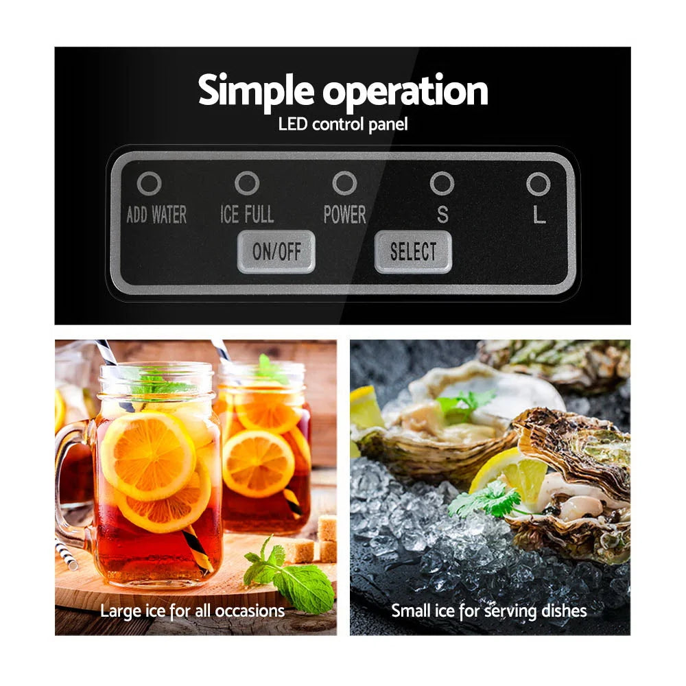 Ice Cube Maker 2.4L Stainless Steel Portable - Kitchen