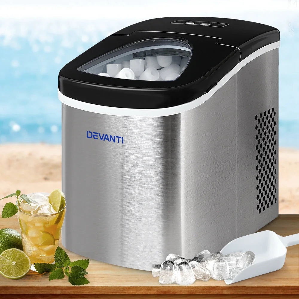 Ice Cube Maker 2.4L Stainless Steel Portable - Kitchen
