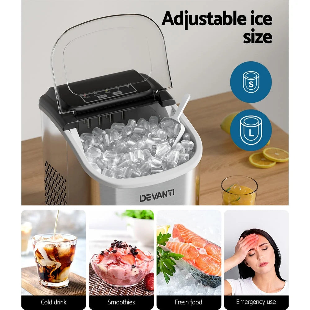 Ice Maker Machine 12KG Portable Self-Cleaning Ice Cube Tray