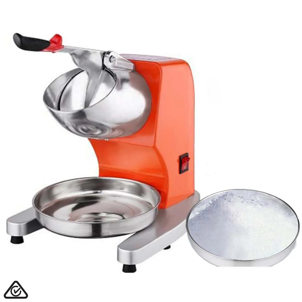 Ice Shaver Stainless Steel Ice Crusher Slicer Machine - Commercial Orange - Premium