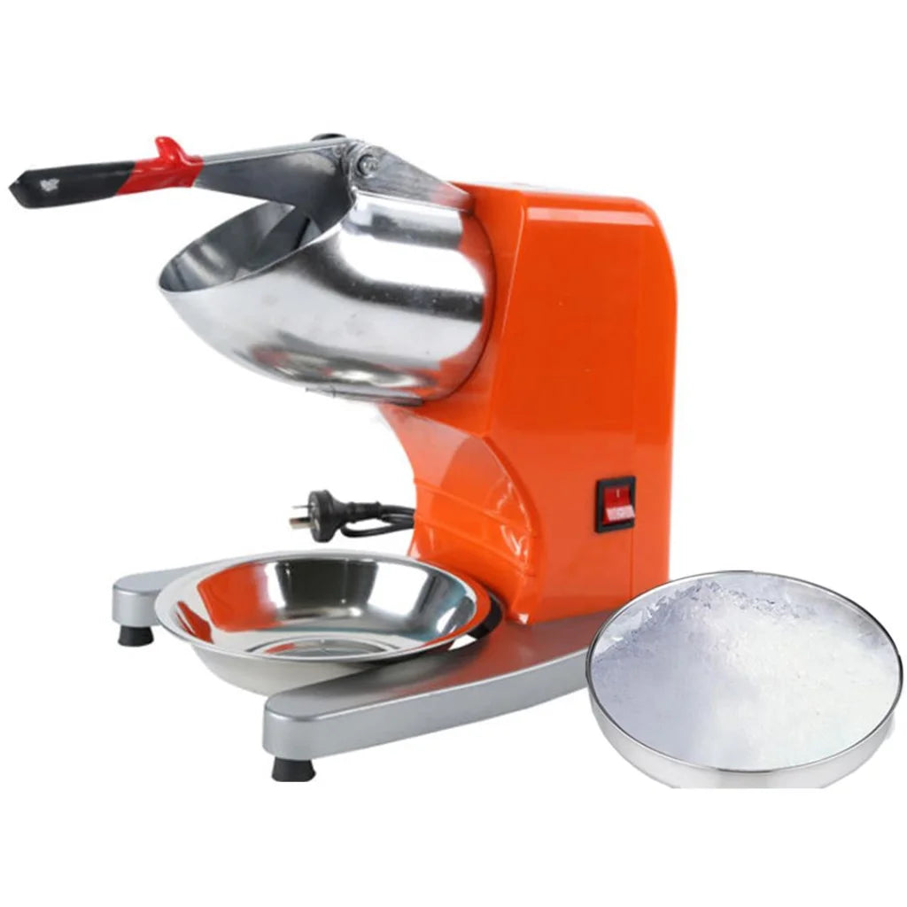 Ice Shaver Stainless Steel Ice Crusher Slicer Machine - Commercial Orange - Premium