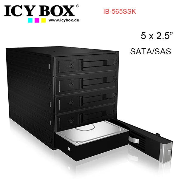 ICY BOX Backplane for 5x 3.5’’ SATA or SAS HDD in 3x 5.25’’