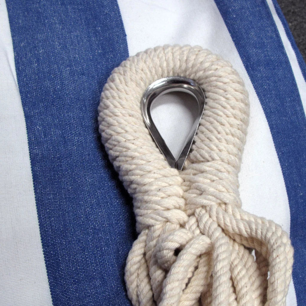 IDC Homewares Blue Striped Single Size Cotton Hammock 150 x