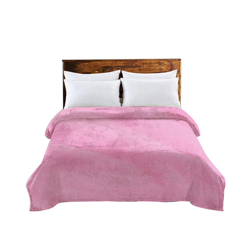 DreamZ 320GSM 220x160cm Ultra Soft Mink Pink Single