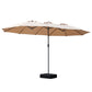 Centra 4.5M Double-sided Patio Umbrella Outdoor Umbrella Base Stand Khaki