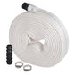 Traderight Hose Pipe Heavy 20m x 25mm Layflat PVC Pump Drainage with Clips White