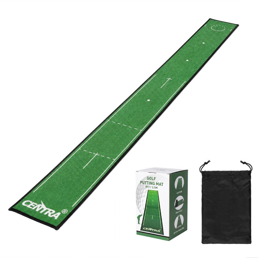 Centra Golf Putting Mat 250cm Nylon Surface 10-Speed Roll Indoor Outdoor Green