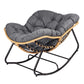 Levede Rocking Chair with Thick Cushion PE Rattan Silent Strip Indoor Patio Grey