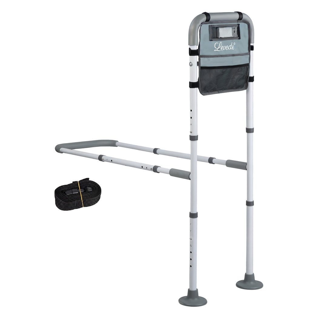 Levede Bed Rail Elderly Adjustable Safety Handle Bed Assist Motion Sensor Light
