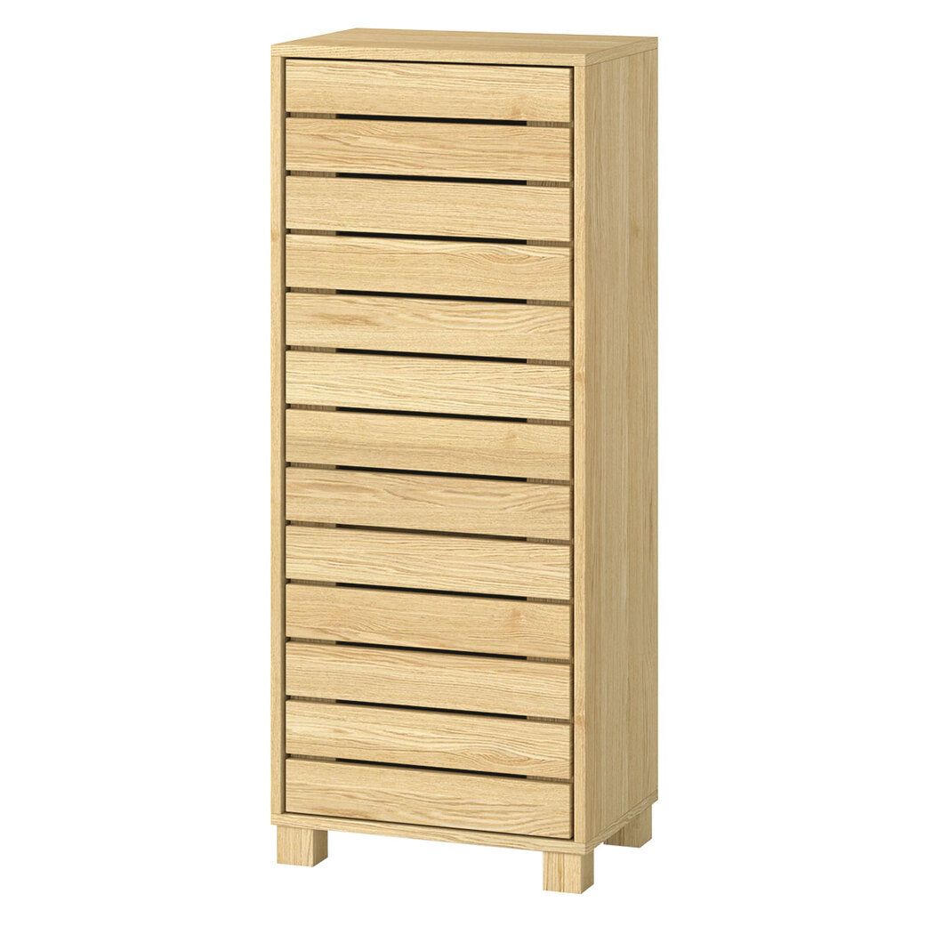 Levede Bathroom Storage Cabinet Handleless Wood Floor Shelf Unit Cupboard Oak