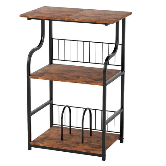 Levede Side Table 3-Tier Storage Shelf Modern Table