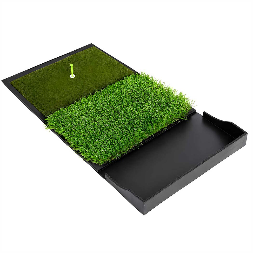 Centra Golf Hitting Mat Practice Dual Turf with Rubber Base Indoor Outdoor Green