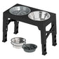 PaWz Elevated Dog Bowls 2 Stainless Steel Bowls and 1 Slow Feeder Bowl